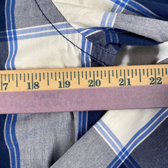 Hollister‎ Surfer Plaid Western Snap Button Long Sleeve Shirt Mens L Blue White - Picture 4 of 6